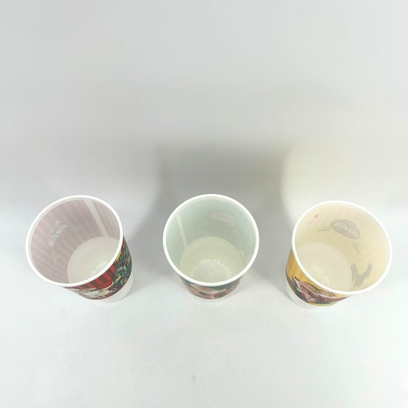 Vintage Coca Cola Christmas Plastic Cups Set of 3 Santa Claus Holiday Tumblers - Picture 2 of 6